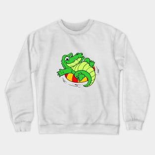 happy crocodile cartoon Crewneck Sweatshirt